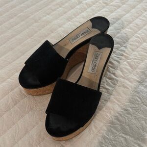 Jimmy Choo Black Platform Slides size 40